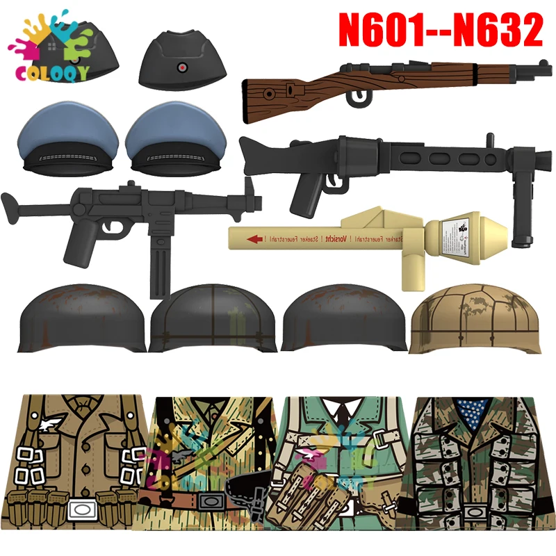 

Kids Toys WW2 Soldiers Building Blocks Soviet US Flying Tiger 4 Sides Printed Mini Action Figures Toys For Kids Birthdays Gifts