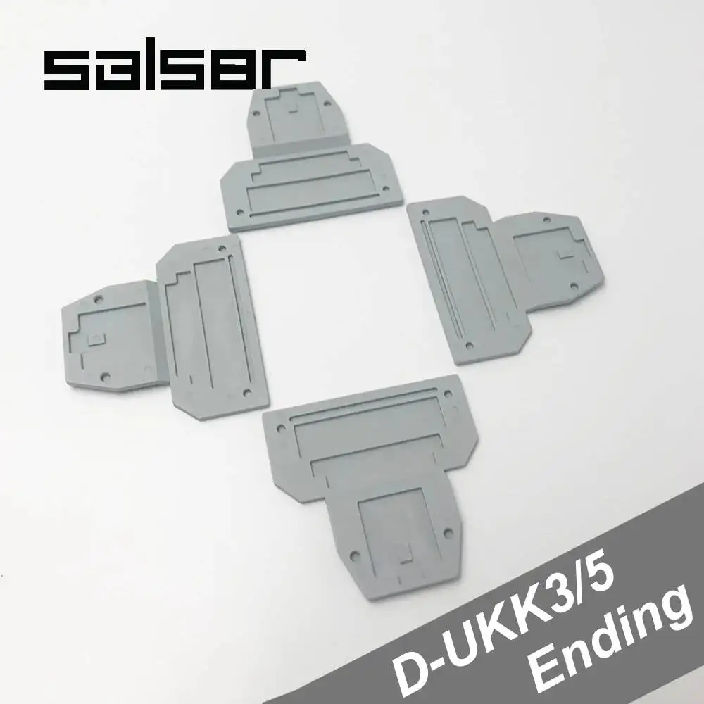 100pcs D-UKK3/5 Universal Terminal Blocks Ending/End Stoper Suit For UKK3 / UKK5 Guide Rail Fixed Block Gray