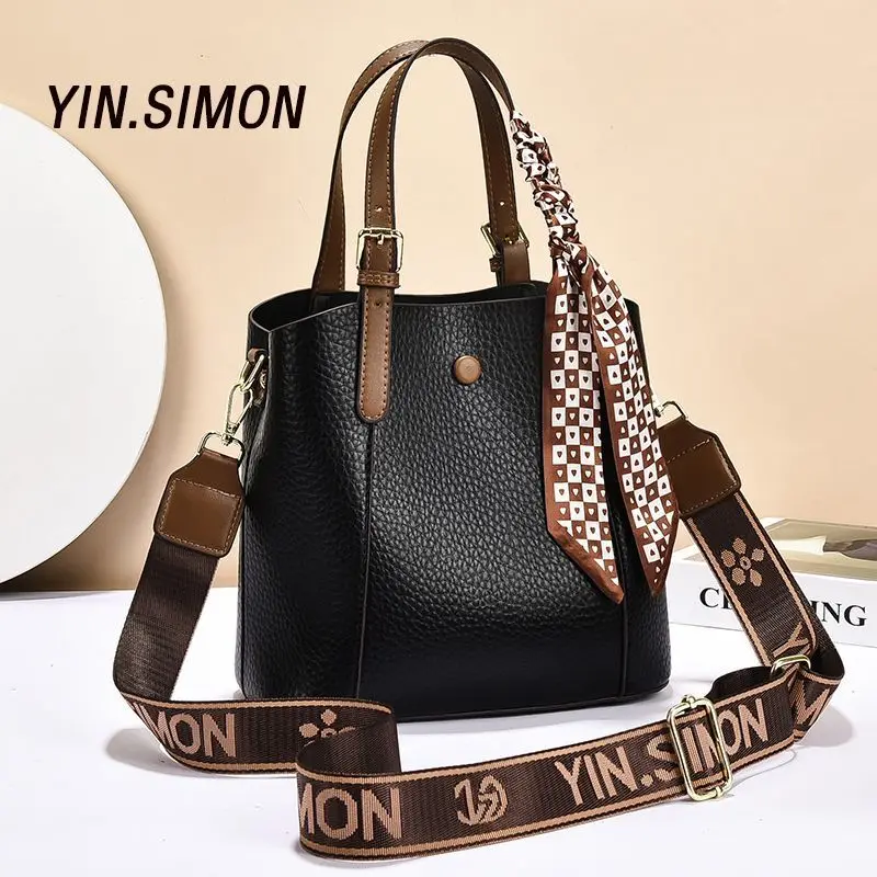 

Women's Handheld Bucket Bag 2026 New Fashion Bags Foreign Style Shoulder Crossbody Package Versatile Large Capacity Pack