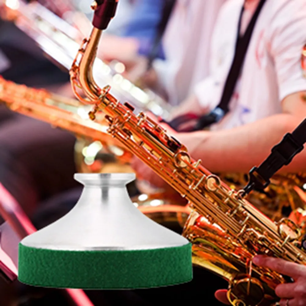 ​Aluminum Alloy Tenor Saxophone Mute​ Apricot/Green ​Noise Reduction ​Saxophone ​ ​Sound Dampener​ ​Lightweight ​