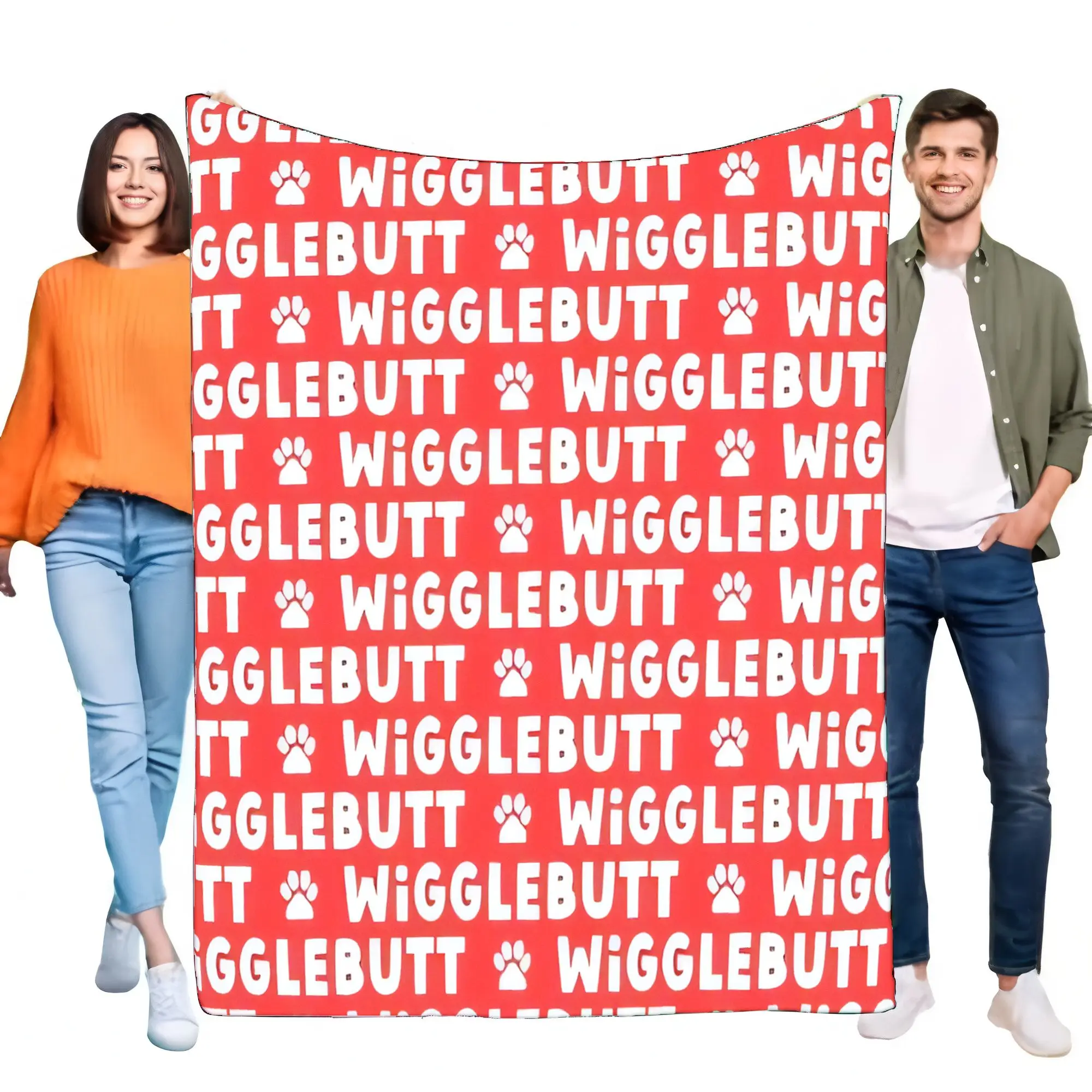 Wigglebutt Red Blanket Cozy Soft Plush Pet Throw for Warmth Home Sofa Decor Perfect Gift for Dog Lovers and Pet Enthusiasts Styl