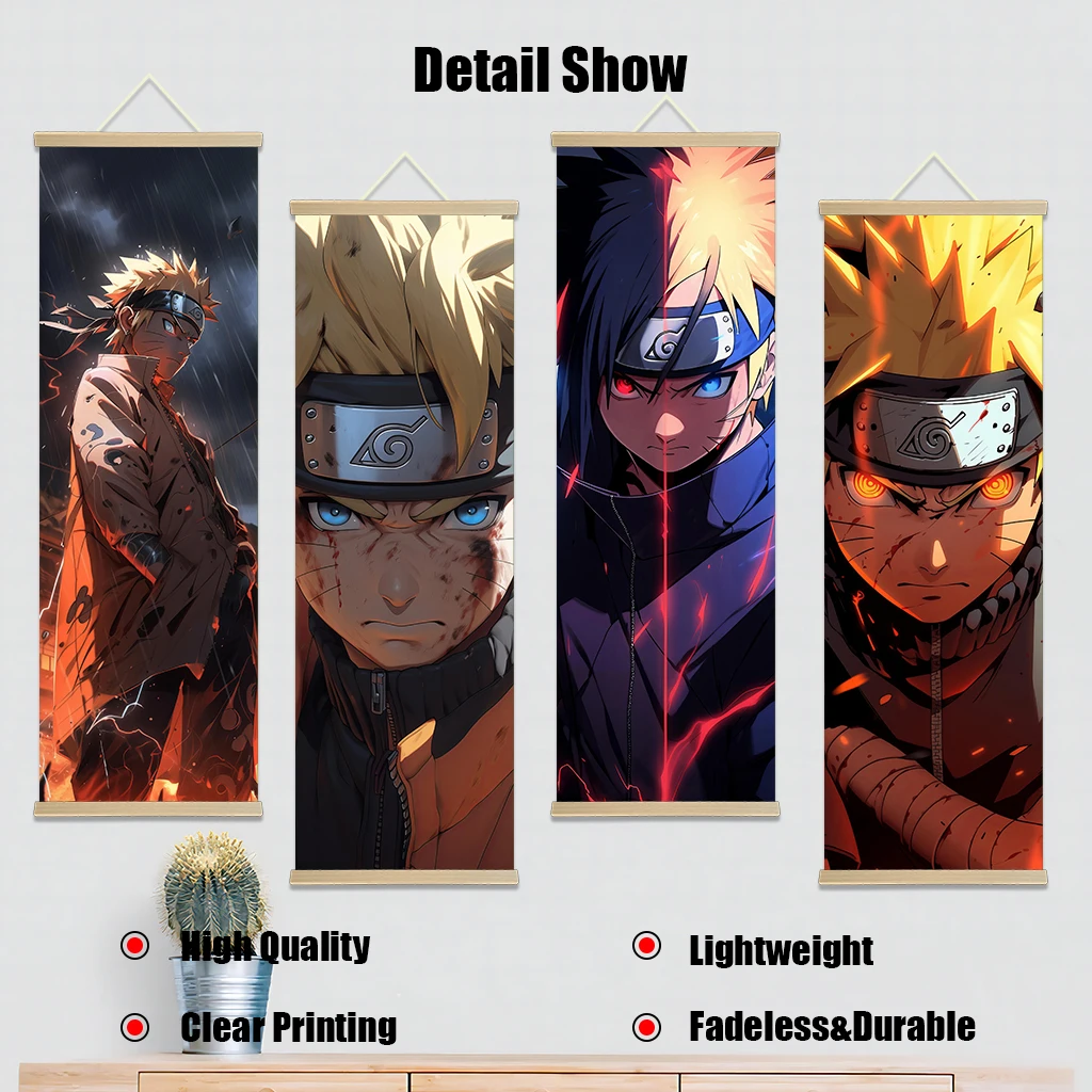 NarAAUzumaki NarAAWall Art Picture, Scroll Canvas Wall Face Painting, Home Decor, Anime Poster, Wall Art Room Decoration