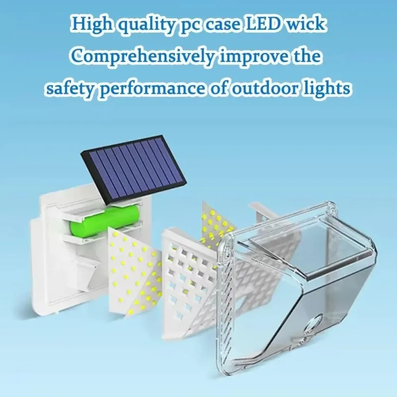 Nueva luz LED Solar de pared de tres lados con detección humana, accesorio de iluminación de emergencia impermeable para exteriores, patio de casa, pasarela