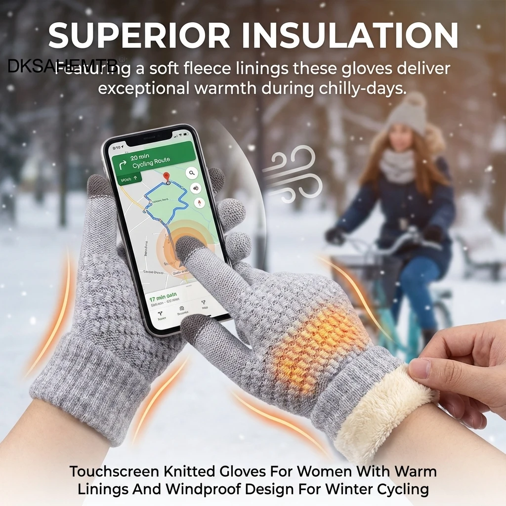 Thickened Plush Gloves Winter Outdoor Windproof Warm Gloves For Cycling Riding Camping Hiking Fishing Touchscreen Sports Mittens