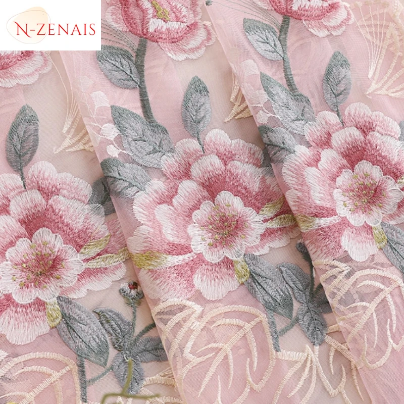 Custom Size！！European Atmospheric Light Luxury Blackout Embroidered Fashion Curtains for Living Dining Room Bedroom Decor Window