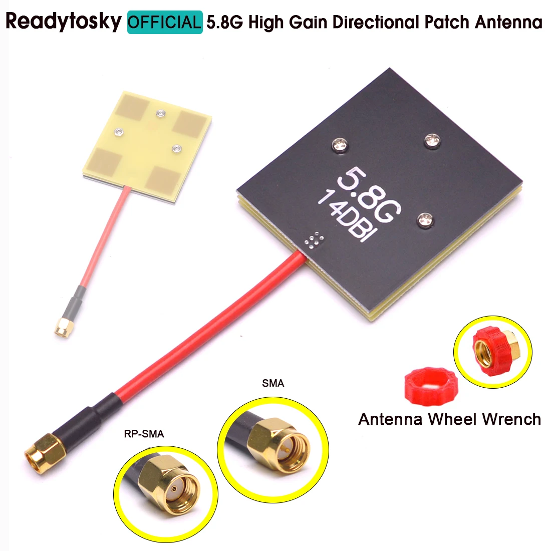Antena panelowa FPV 5.8G 5.8Ghz 14dBi o wysokim wzmocnieniu dla Phantom / Transmitter RC832 RC805 Receiver QAV250 F450 Quadcopter (SAM RP-SMA)