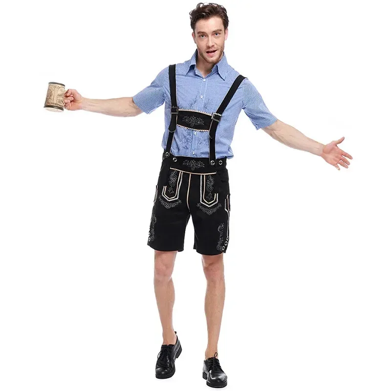 

Male Traditional German Oktoberfest Costumes Bavarian Lederhosen Suspenders Shorts Men's Halloween Cosplay Outfit V2r,7;k'2.s;9,