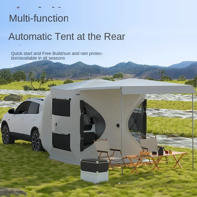 Modern Panel Car Tail And Side Tent For Self-driving Tour Outdoor Sunshade