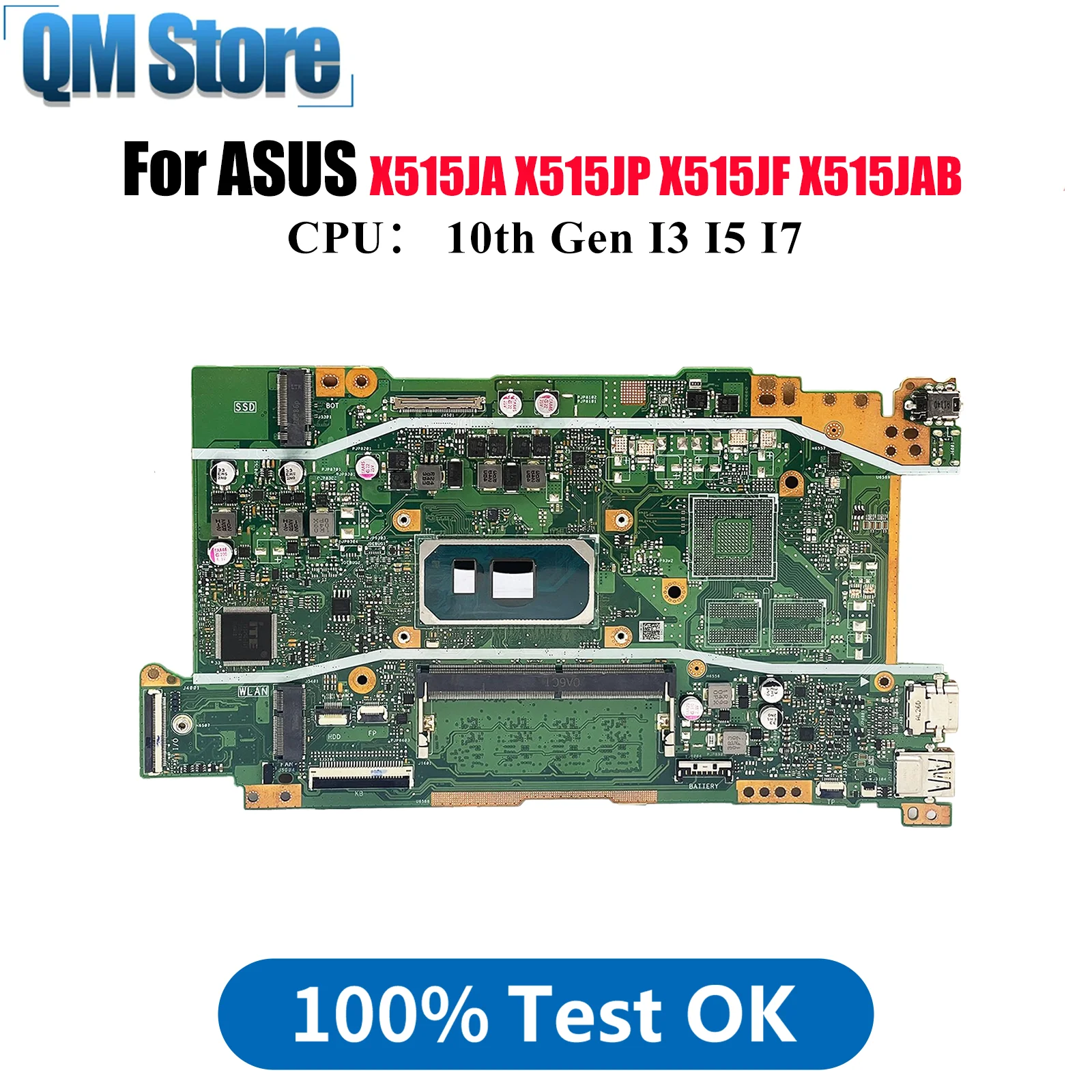 

X415JA Материнская плата для ноутбука ASUS VivoBook X515JF V5200J A416J X515JA X415J V4200J X515JAB X515JP Материнская плата с процессором I3 I5 I7