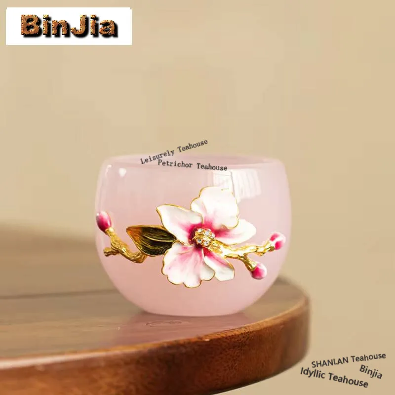 

Ручная работа, розовое стекло, изысканная чашка для мастеров с цветами, миска для дегустации чая, чашка для послеобеденного чая, кунг-фу, терец