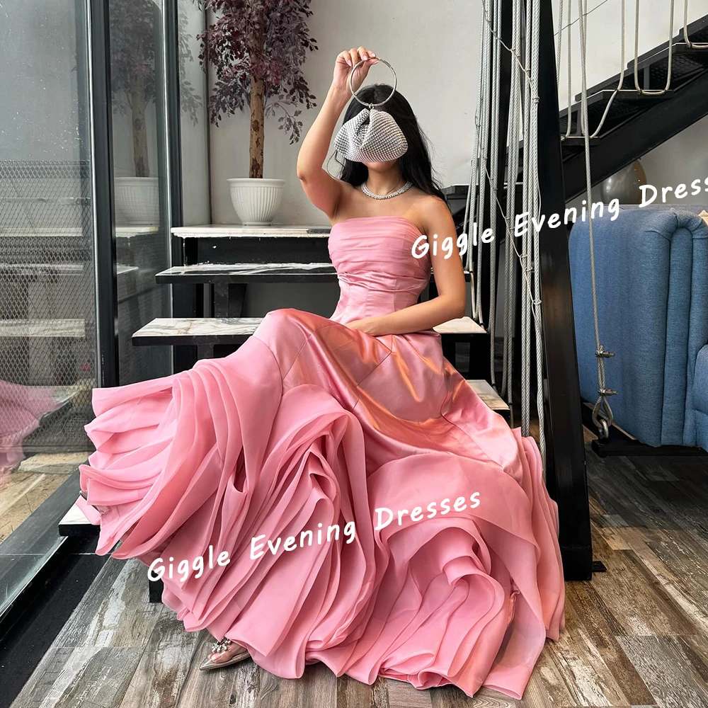 Giggle Satin Nobility Beading Petal Prom Gown Saudi Arab Floor-Length Illusion Elegance Evening Party Dresses for Women 2024