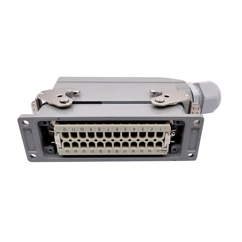 Heavy Duty Connectors HDC-HE-024-1/2/3/4 F/M 24pin Industrial rectangular Connector plug  16A 500V Screw connection