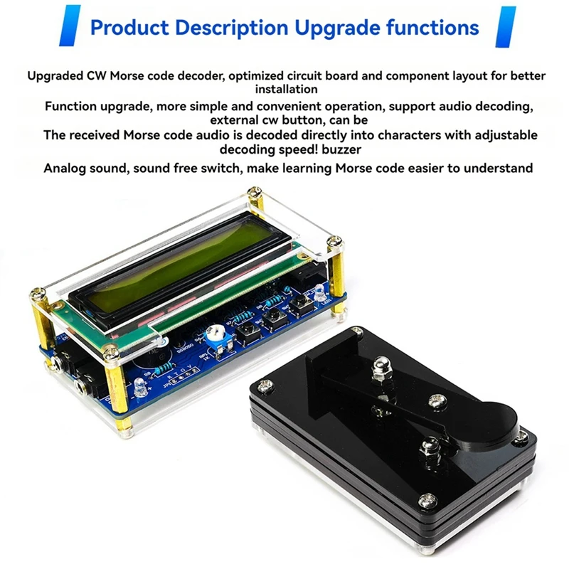 CW Morse Code Decoder Bulk Circuit Board Wireless Transmitter Receiver DIY Welding Practice Electronic Manufacturing Kit-A21I