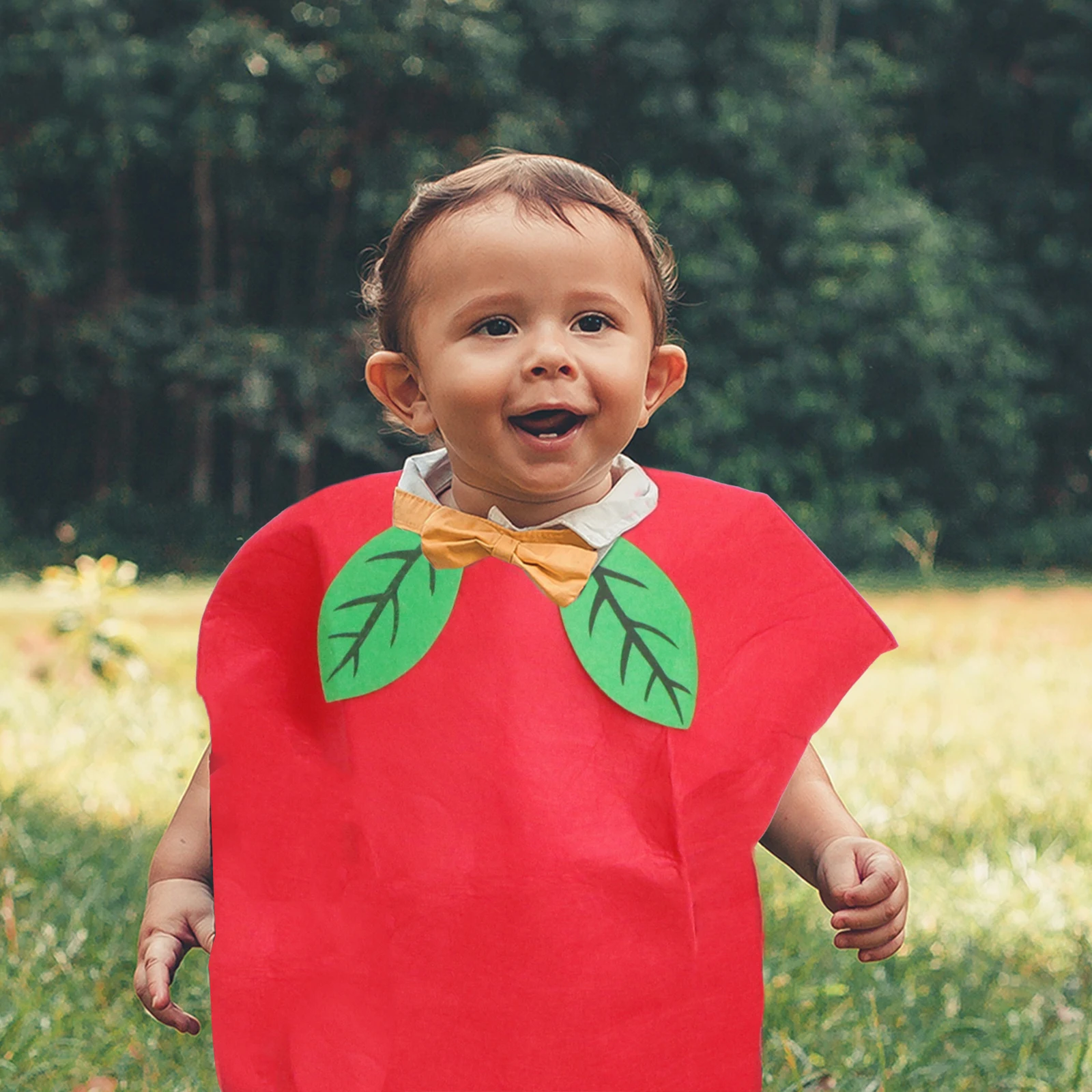 

Fruit Cosplay Costume Red Apple Clothes School Party Halloween Toddler Loose Fit Easy Wear Adorable Design
