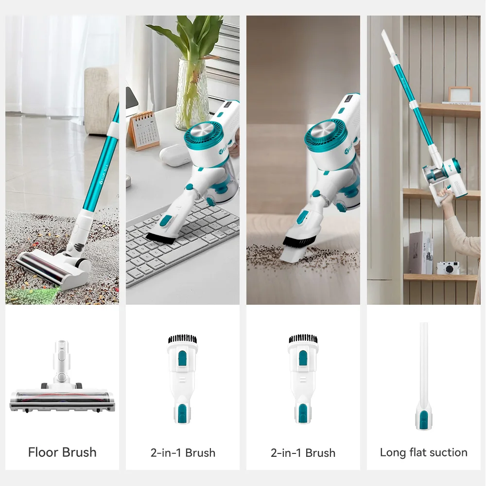 E.LUO Cordless Vertical Vacuum Cleaner Ultra Lightweight Stick Vacuum for Household Cleaning Carpet Hard Floor Car Pet Hair