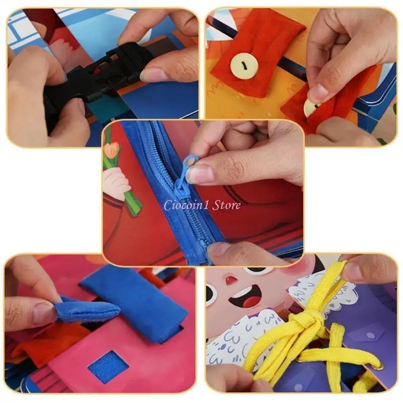 Y1UB Colorful Educational Toy for Kids Dress Up Basic Life Skills Dressing Game Toy