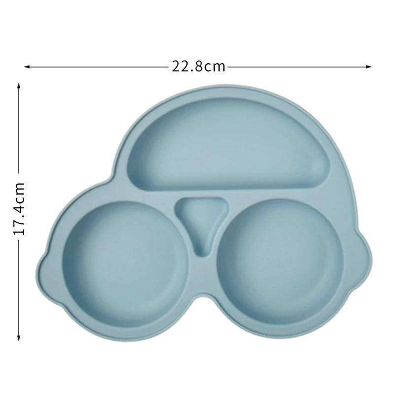 Plato de comedor de silicona seguro para bebé, platos de dibujos animados de succión, vajilla de entrenamiento para niños pequeños, tazón de cara