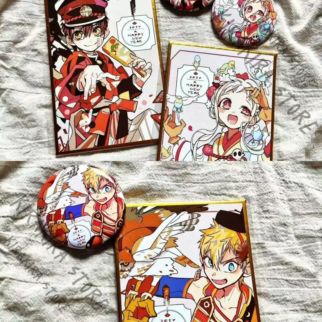 

Повязка на унитазе Ханако-кун Юги Амане Яширо Нене Мимото Коу Официальный цветной бумажный значок Шикиши Эмблема Новогодняя серия