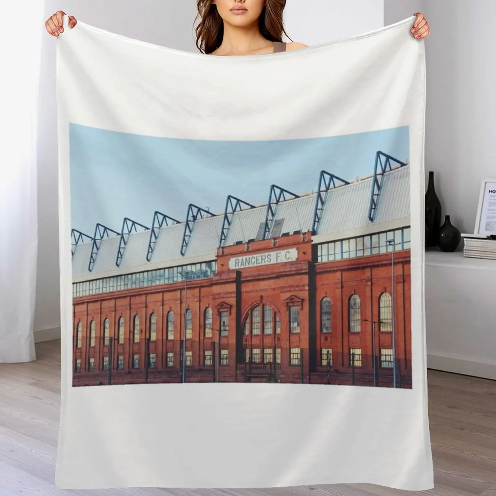 

Ibrox Stadium at blue hour Throw Blanket funny gift Tourist Soft Plaid Plush Blankets