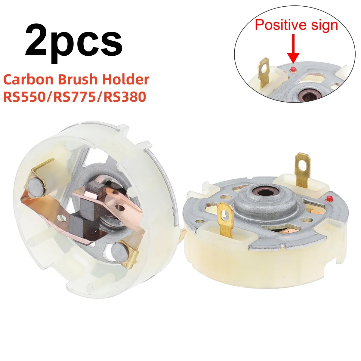 2pcs RS550 RS775 R380 DC Motor Carbon Brush Holder for Electric Drill / Electric Screwdriver with Copper Brushes Motor Tools