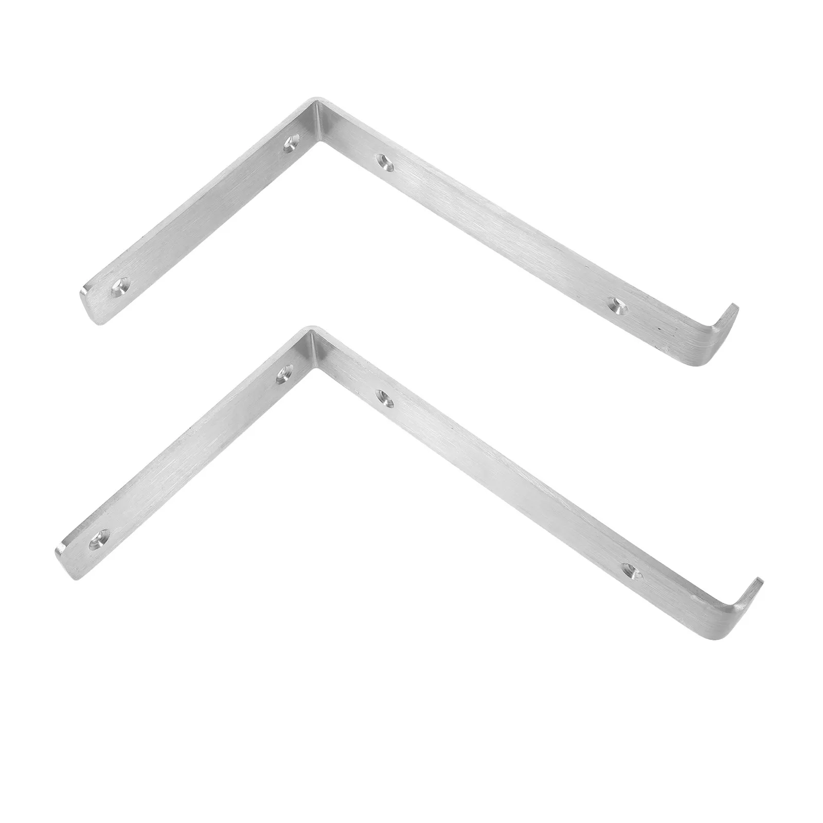 2Pcs Heavy Duty Stainless Steel L Bracket Corner Shelf Support Brushed Finish Bathroom Kitchen Floating Shelf Wall Mount Load