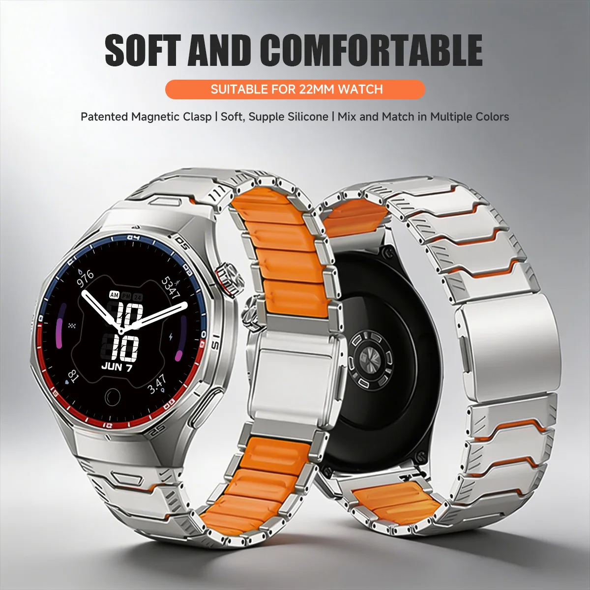 Titanium + Silikon-Armband für Google Pixel Watch 5 4 3 45mm Luxuriöses Magnetisches Doppelschicht-Band für Pixel Watch 5 45mm Herren-Armband – Detail 8
