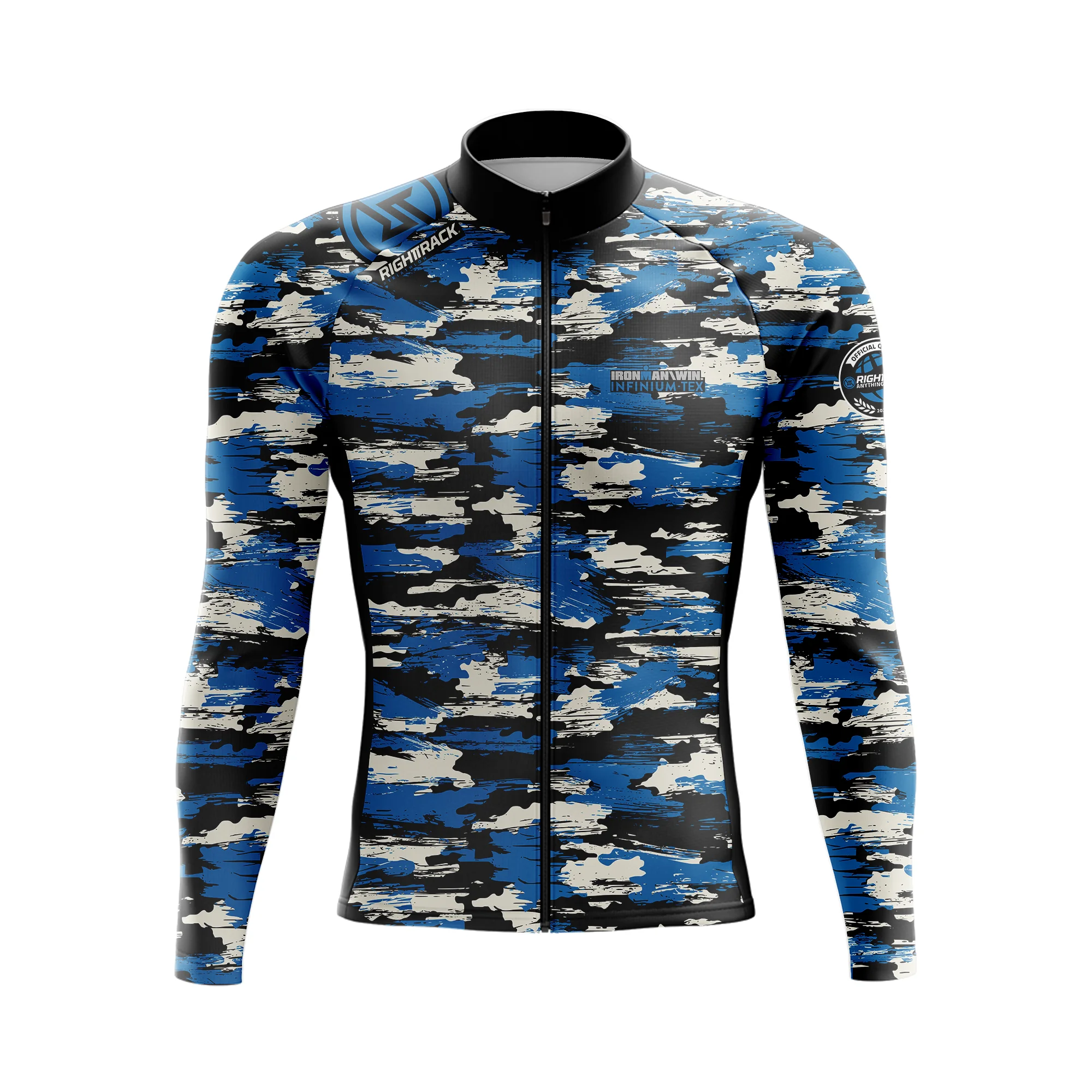 IRONMAN2023 RT Winter Cycling Jersey Camo INFINIUM-TEX Thermal Fleece Long Sleeve Jackets Outdoor Road Bike Apparel