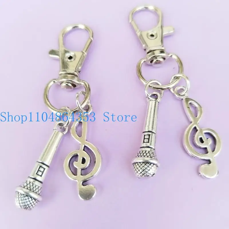 652F Creative Microphone And Note Keychain For Gifts Or Personalize Use