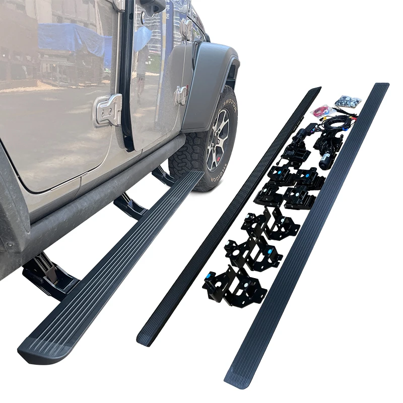 

Noble AKM Custom Aluminum Alloy Electric Side Steps Sports Style Full Set For Jeep Wrangler JL JK Running Board