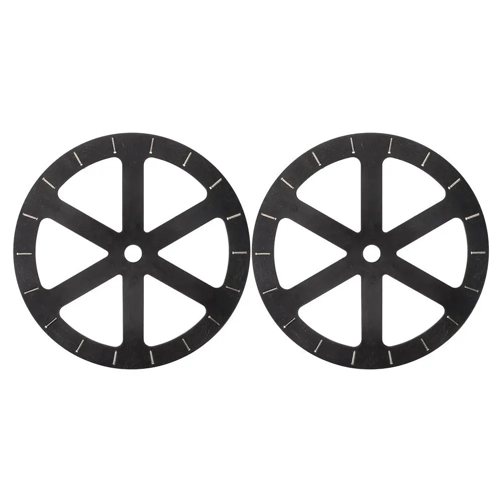 2Pcs Sturdy Iron Rotating Turntable Display Base Sleek Black Swivel Platform for Mirrors Glasses Floral Arrangements Home Store
