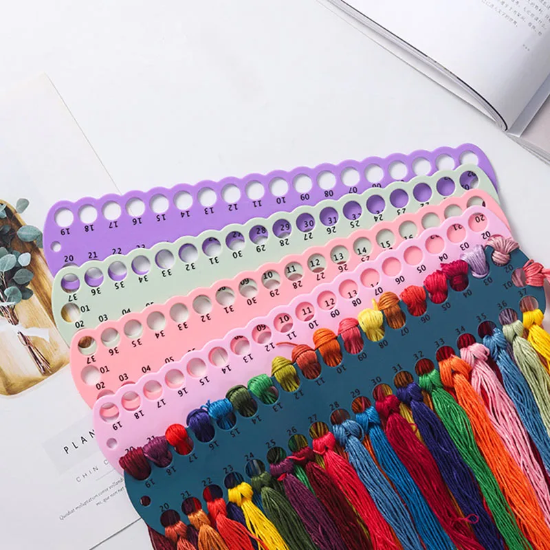 Embroidery Thread Organizer Cross Stitch Threads Storage Holder Board With Color Number Thread Sorter Tools Sewing Accessories