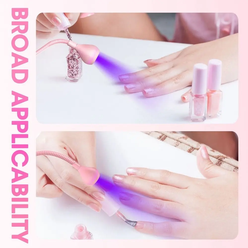 Gooseneck secador de unhas luz secagem rápida portátil led lâmpada do prego flexível ajustável mini uv luz secador gel polonês