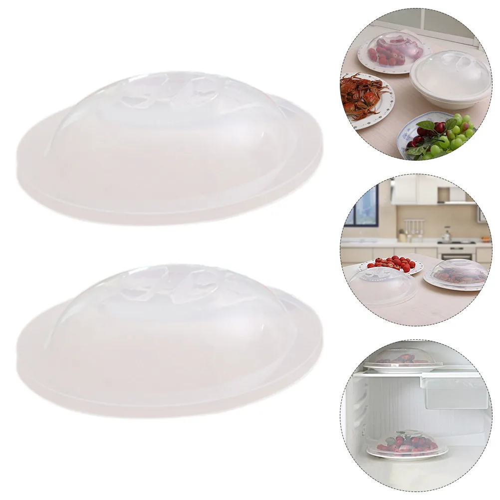 2Pcs Microwave Food Cover Heat Resistant Dish Cover for Refrigerator Oven Steaming Steak Bread Dessert Protection Dust Insect