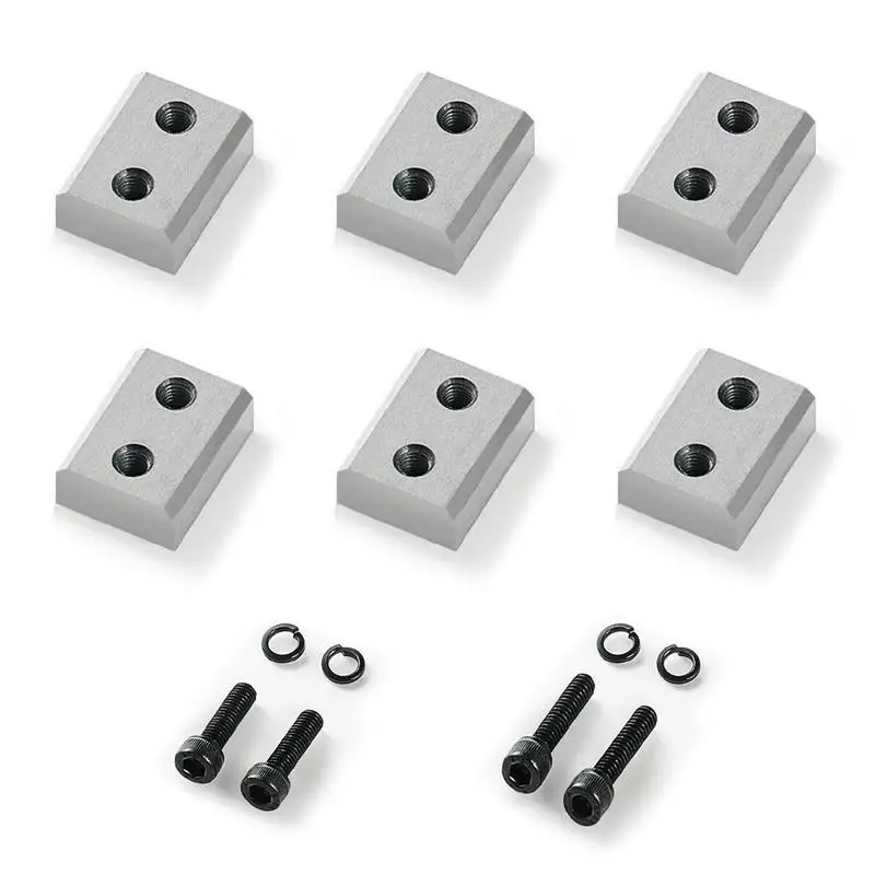 

Rebar Cutter Blades, 6 Pcs Replacement Jaw Blades for 1Inch 25mm #8 Electric Rebar Cutter, Double-sided, CR12MOV High-Hardness Steel, Fast Efficient with Screws and Spring Washer, Silver