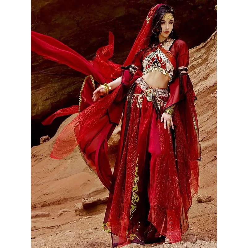 

Exotic Western saint improved Chinese style Dunhuang Heavy industry Han elements flying dance dress