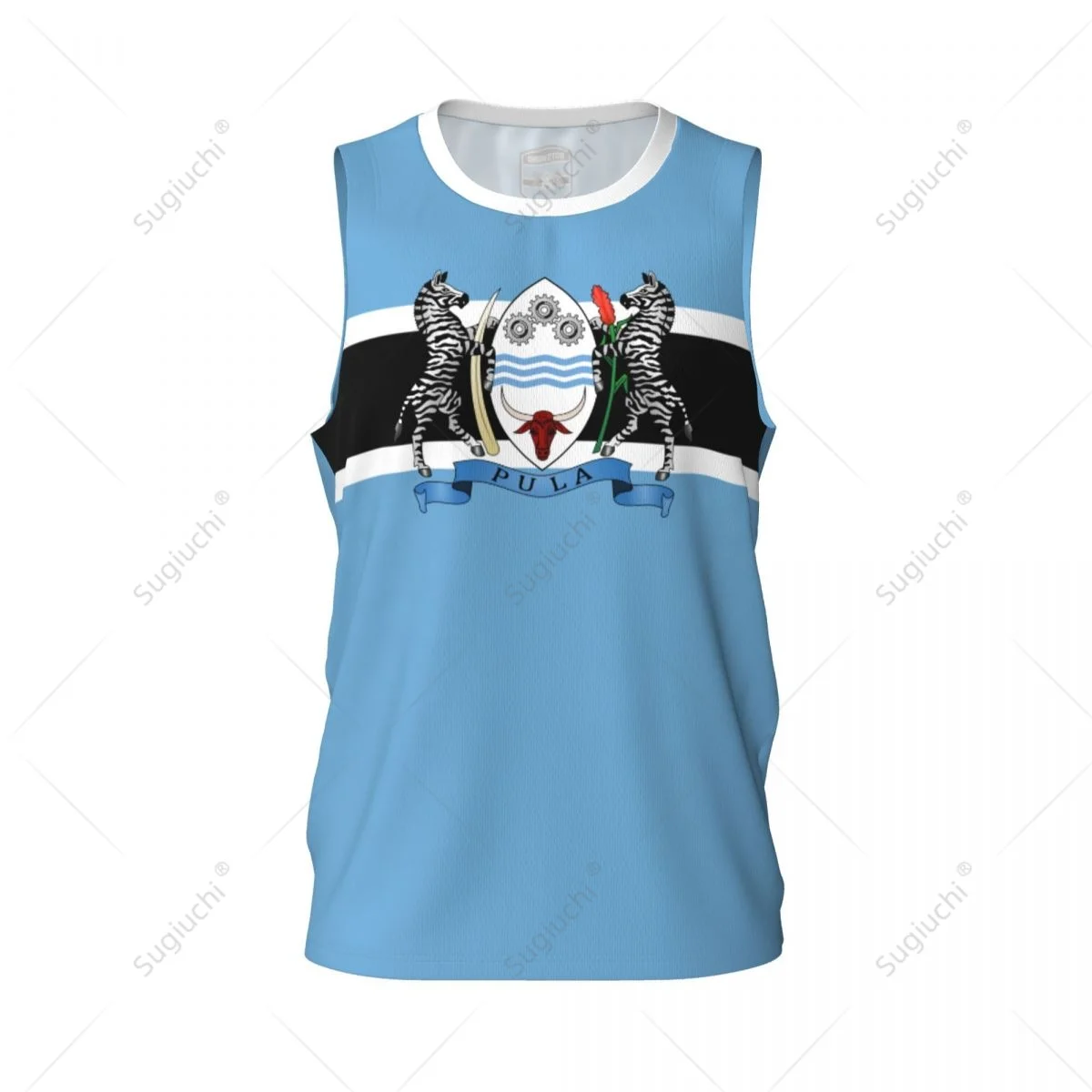 Botswana Flag Men Basketball Sports Running Fitness Multifunction Sleeveless tshirt Exclusive Custom Name Nunber