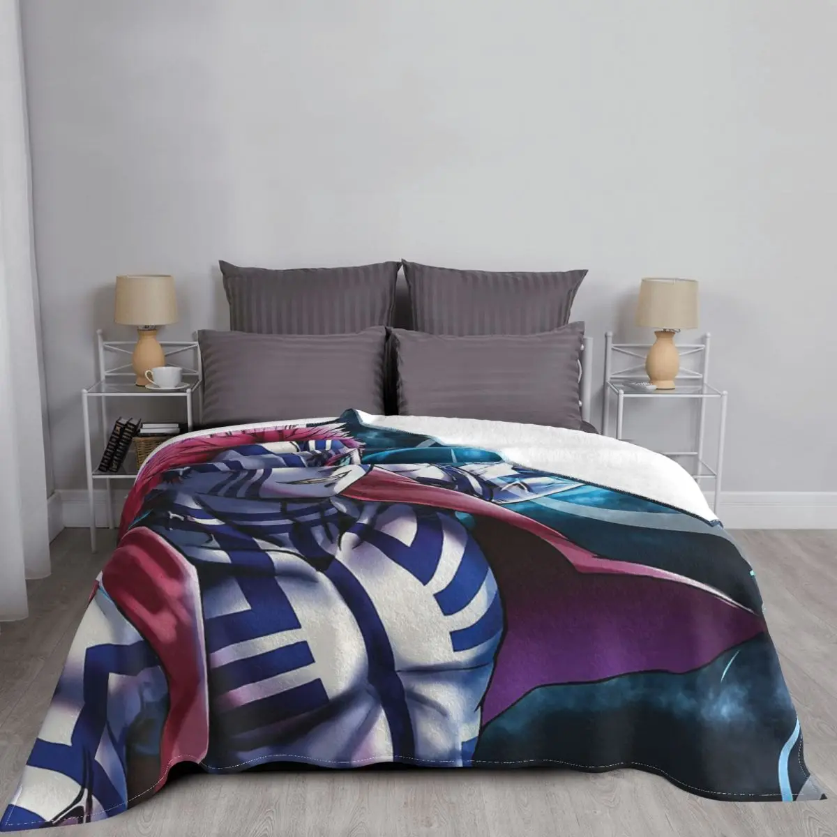 Akaza Demon Slayer Demon Slayer Blanket Flannel Summer Cute Thin Throw Blankets For Sofa Bedspread