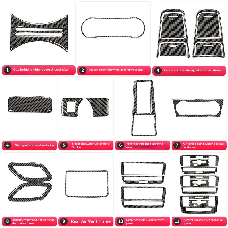 

For Mercedes Benz CLA GLA A Class Carbon Fiber Dashboard Center Console Trim Sticker Decoration