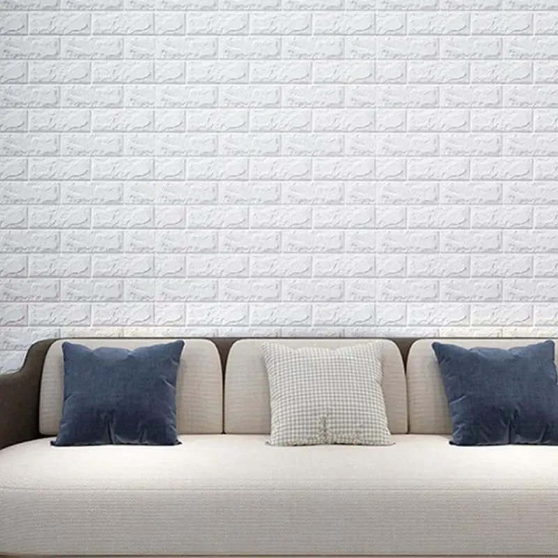 Home dormitory wall decoration solid color brick pattern wallpaper foam PVC material self-adhesive waterproof wall sticker