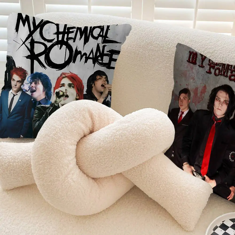 Rock Band M-My C-Chemical R-Romance Office Cushion Pillowcase Car Cushion Cover45X45CM Lumbar Pillowcase Sofa Pillowcover