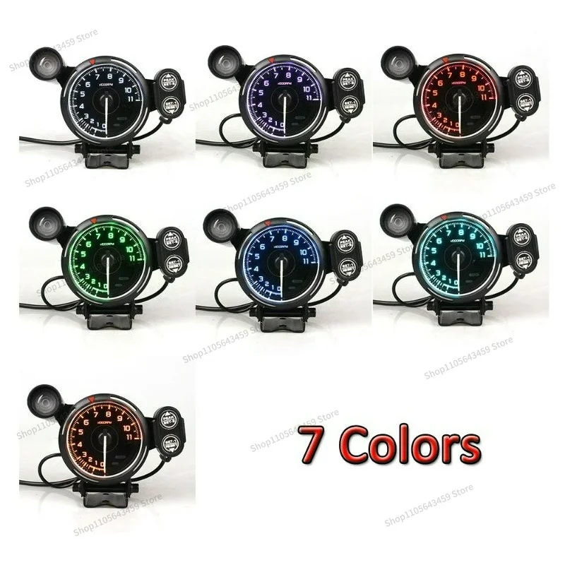 For 3. 75-inch Colorful 0-11000 Tachometer Car Tachometer Motorcycle Tachometer