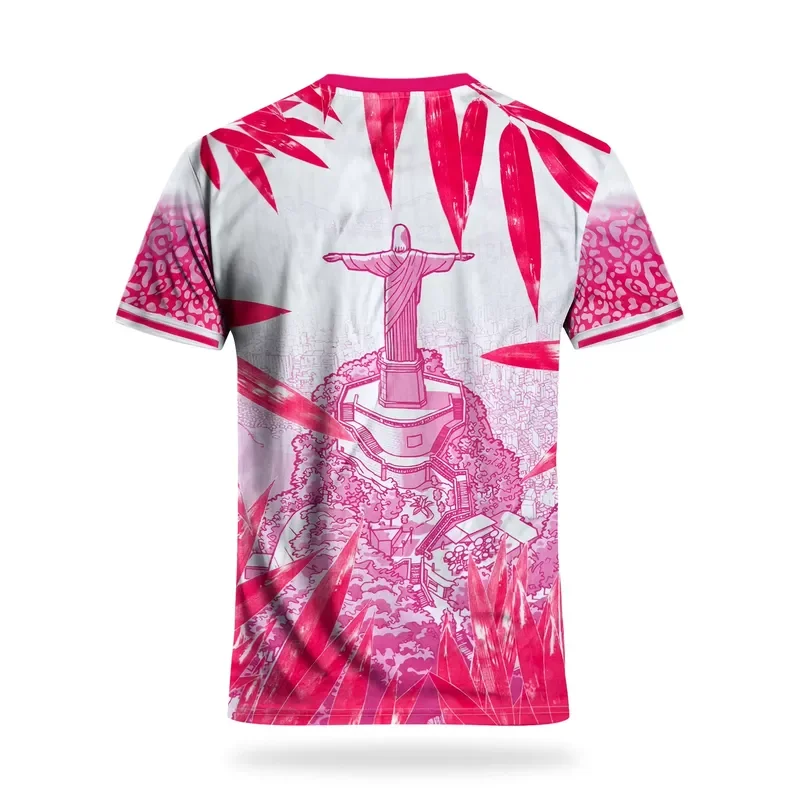 Brazil Christ The Redeemer Soccer Jersey Pink White Rio De Janeiro Football Shirt Fan Edition Casual Sports Tee 2026