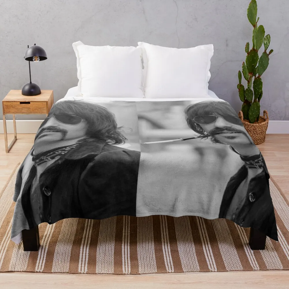 

Peter Wolf bw Throw Blanket Multi-Purpose Decorative Sofa Blankets