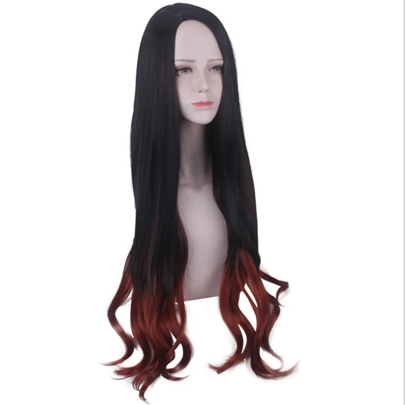 أنيمي شعر مستعار تأثيري شبح إطفاء شفرة موقد الباب أنت فول كوس شعر مستعار شبح التغيير التدريجي لون الدخان لفة شعر مستعار