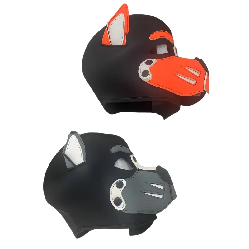 Erotic Colorful Dog Hood Mask with Unisex BDSM Puppy Cosplay Restraint Costume for Couple Adult Game Night Party Sexy Shop
