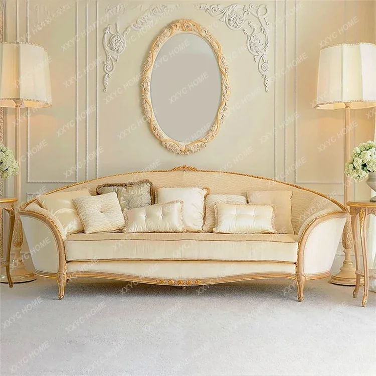 HH Sofa combination single and double three-person fabric carving simple  living room sofa photography model room furniture