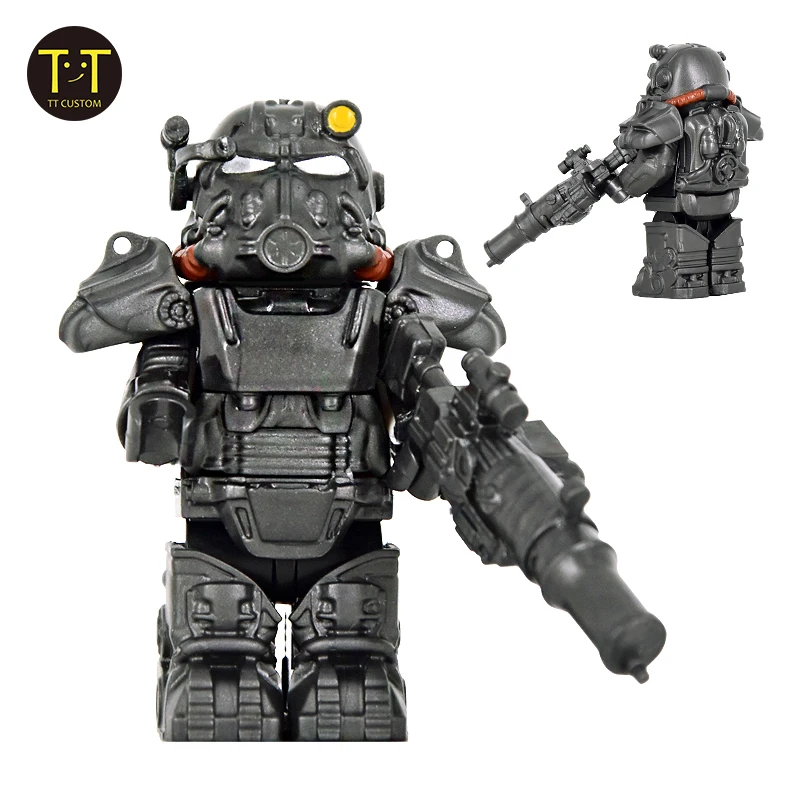 MOC Military Soldiers Mini Anime Action fallouted Figures Weapons Robots Mecha Building Blocks Bricks DIY Toys for KIDS gift