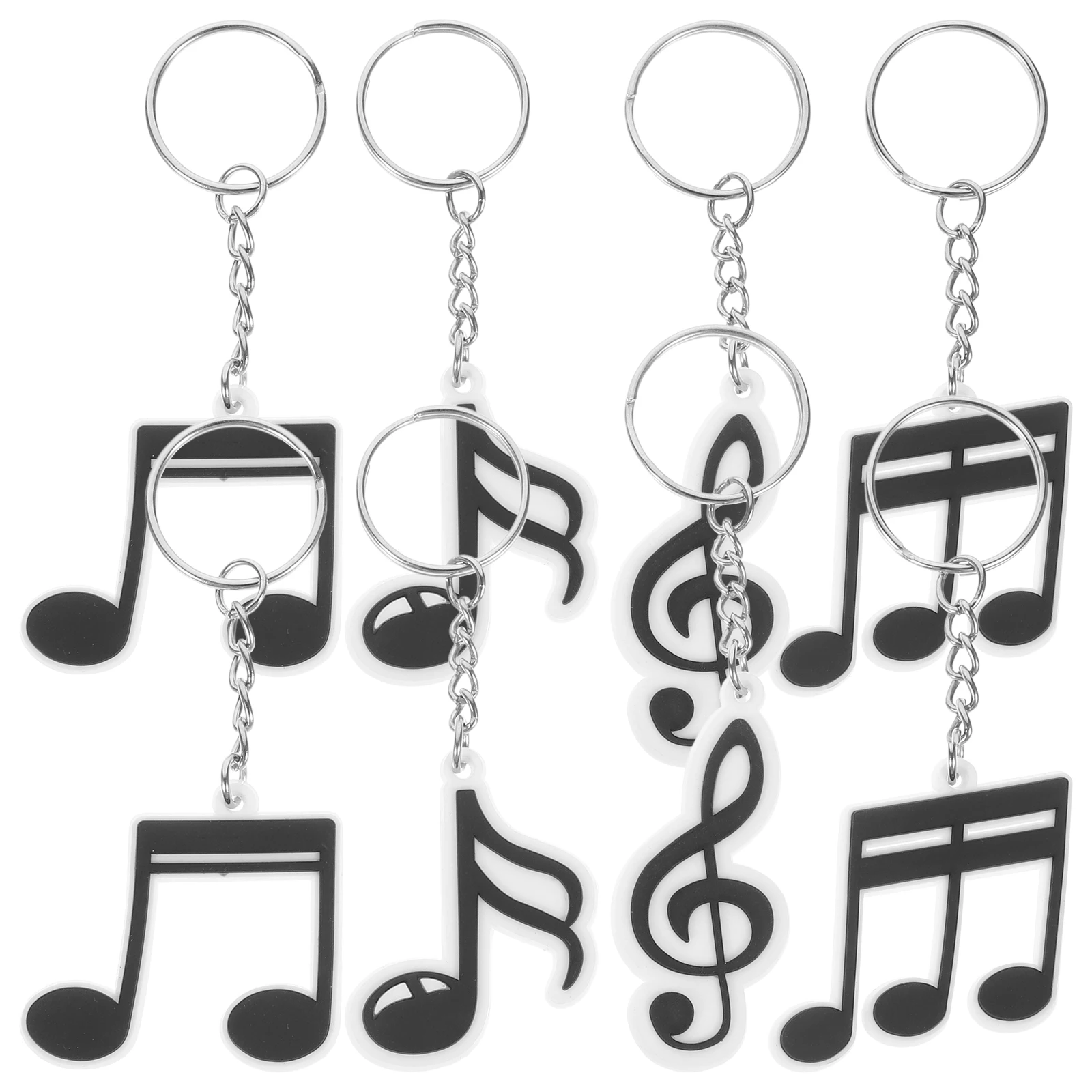 

20 Pcs Music Party Keychains PVC Musical Note Decorative Bag Charms Key Ring naments for Theme Events Accessories