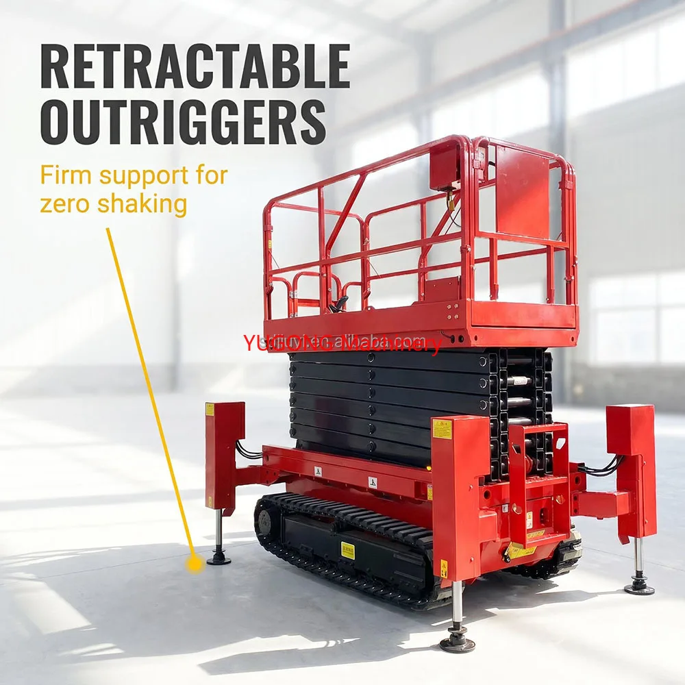 Mobile Lift With Tracks 4-16m Scissor Outdoor Lift Industrial Hydraulic Lift For Outdoor Engineering Aerial Jobs