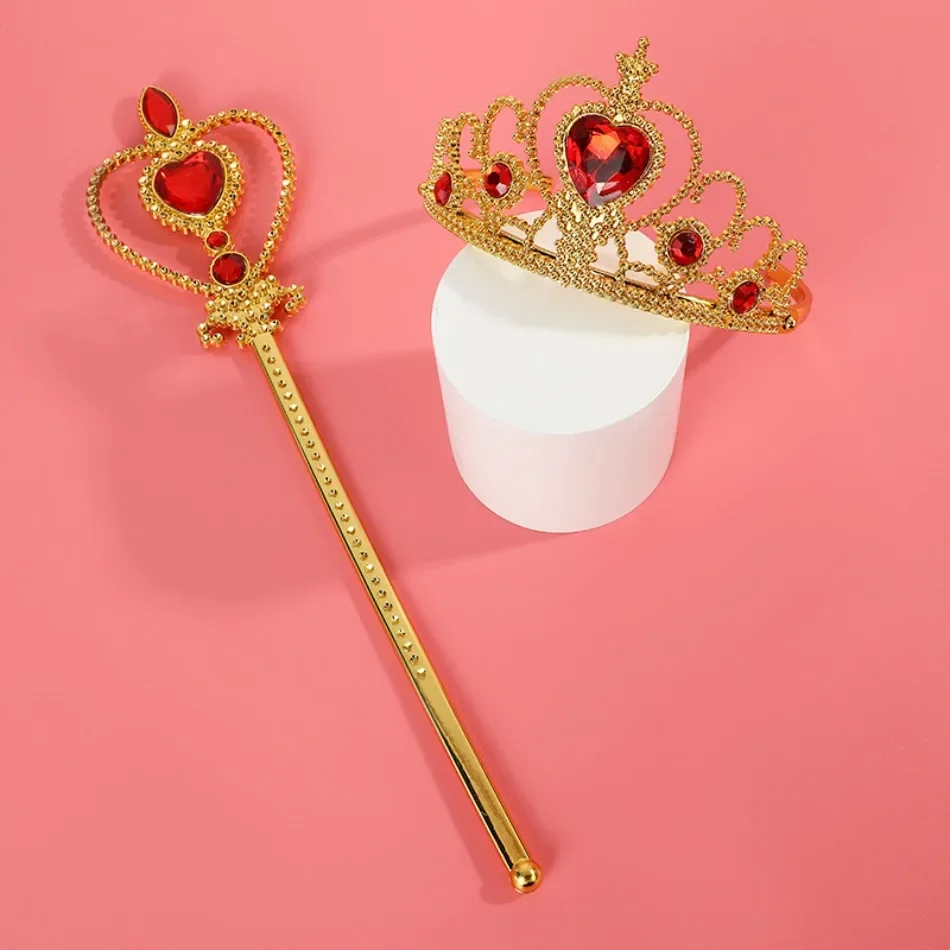 Princess Girls Belle Snow White Party Favors Gifts Set Crown Scepter Wand Necklace Gloves Baby Photography Props Accessories